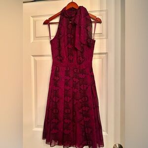 White House Black Market Chiffon Plum Dress